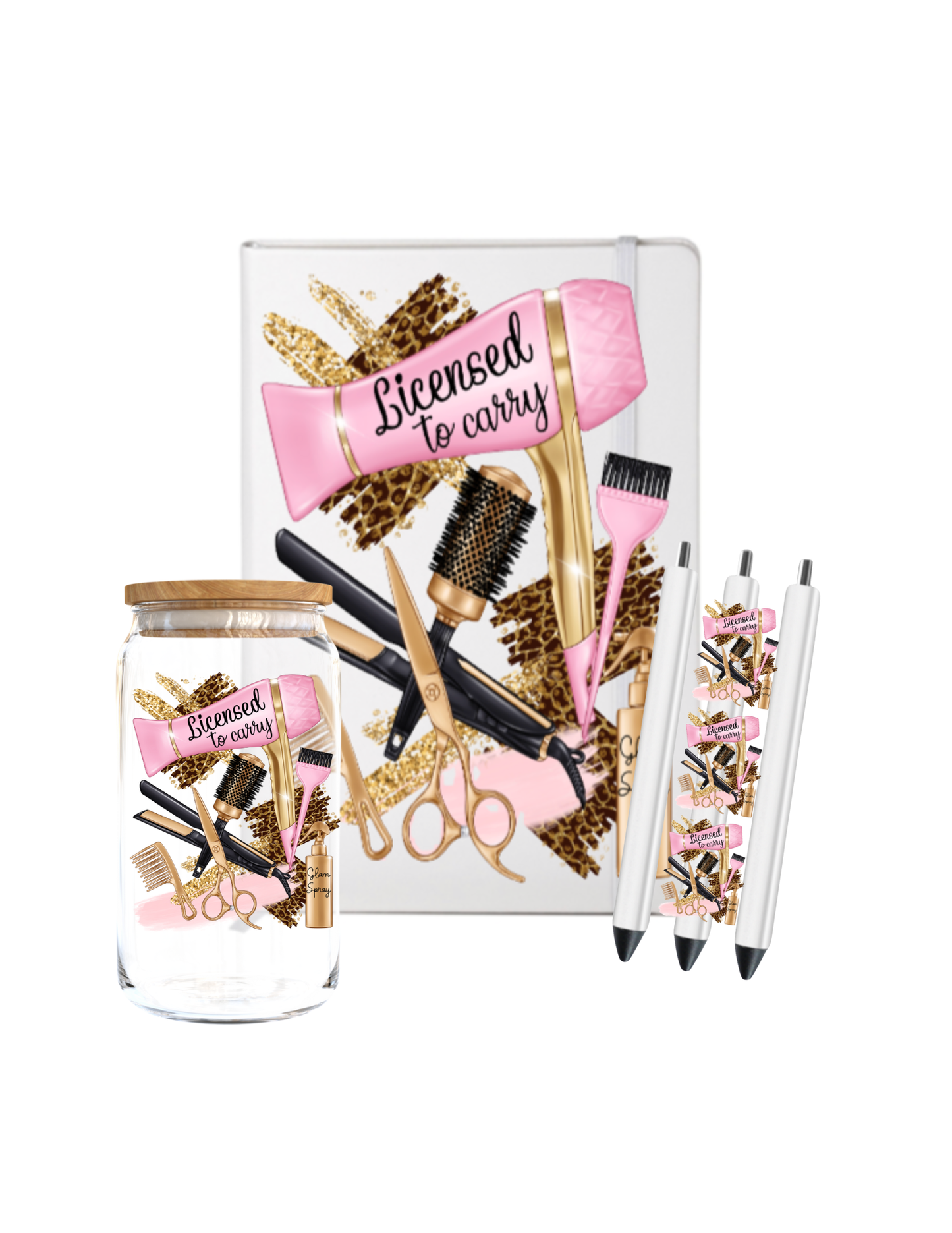 Licensed to carry (pink & gold)  - Journal UV DTF DECAL