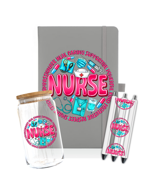 Nurse  -heal-caring- Journal UV DTF