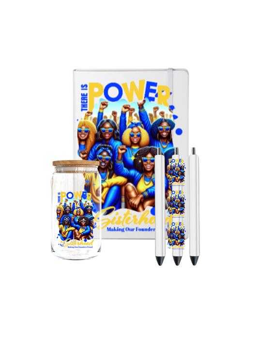 There is power in Sisterhood (BLUE AND YELLOW) (Melanin related)-UV DTF