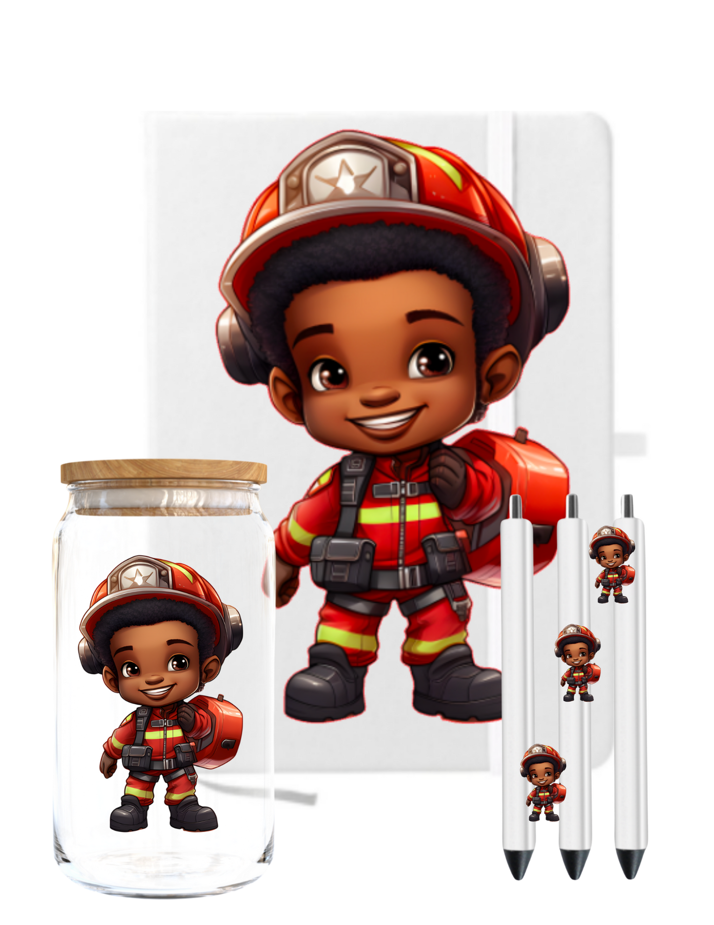 Little Boy Fire Figther (Black) -UV DTF