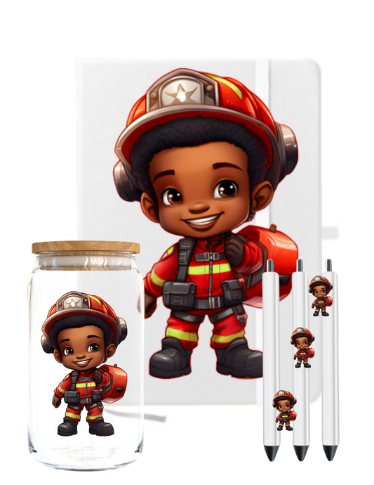 Little Boy Fire Figther (Black) -UV DTF