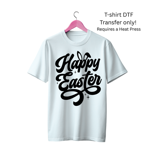 Happy Easter (black lettering ) -Dtf Transfer