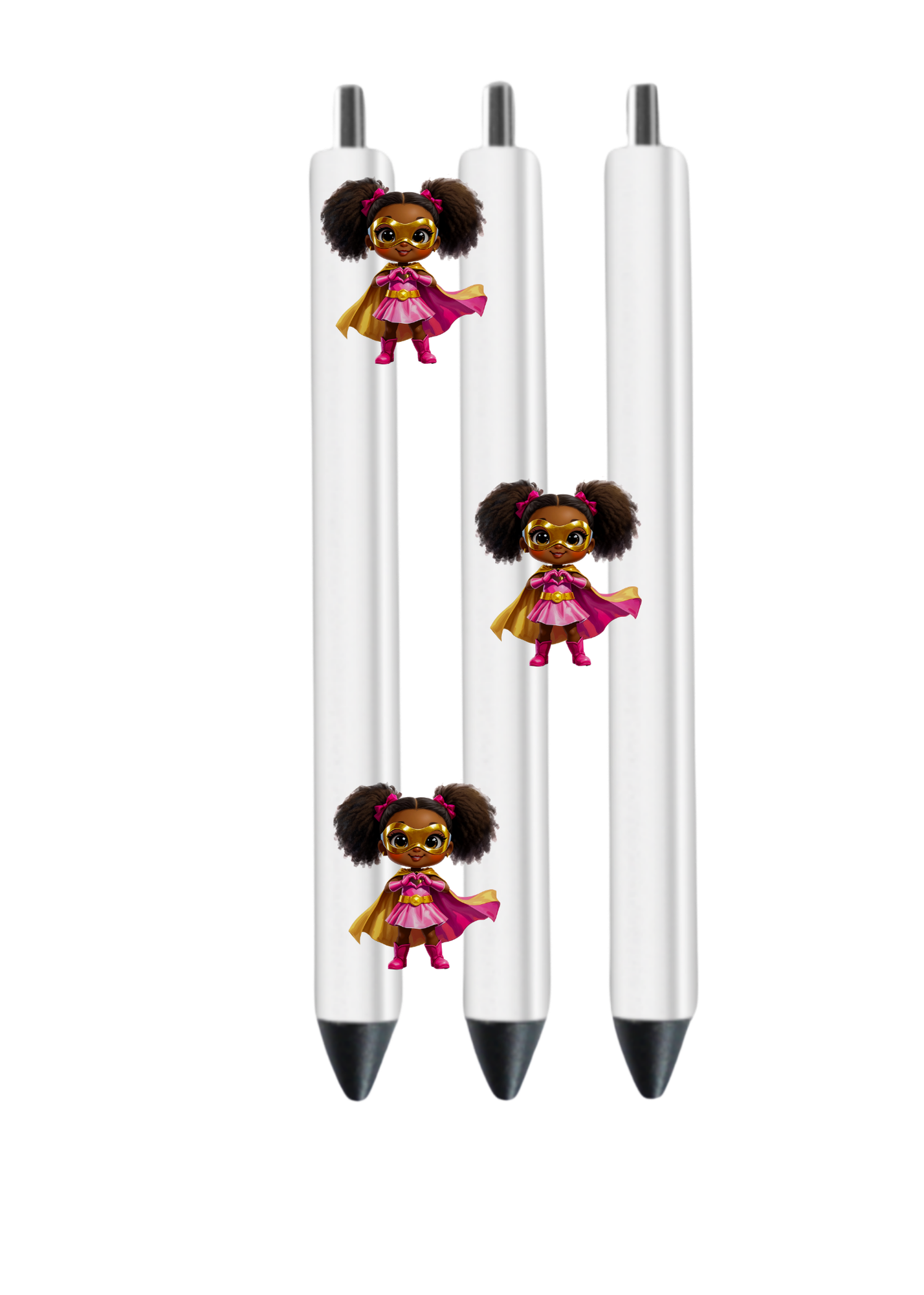 Little Girl Super Pink Hero (Black girl) -UV DTF