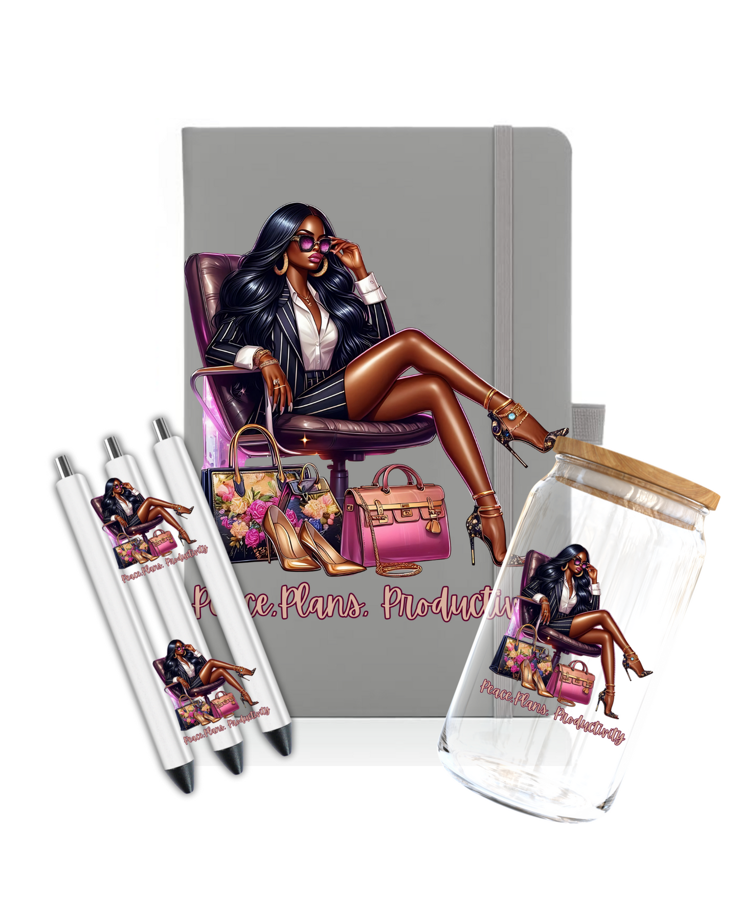 Peace , Plans , Productivity - Journal UV DTF