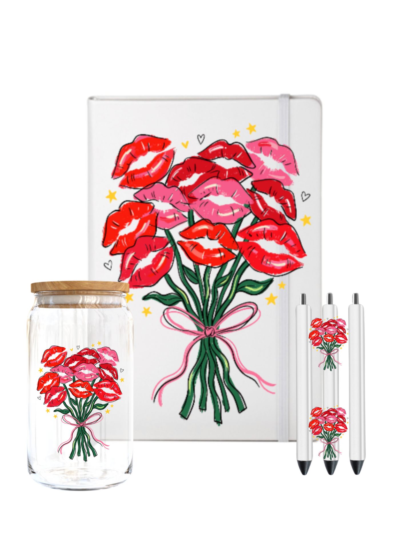 Lips Flowers Bouquet  -UV DTF
