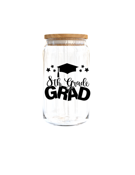 8th Grade GRAD-| UV DTF DECAL 3''(Double Sided image)