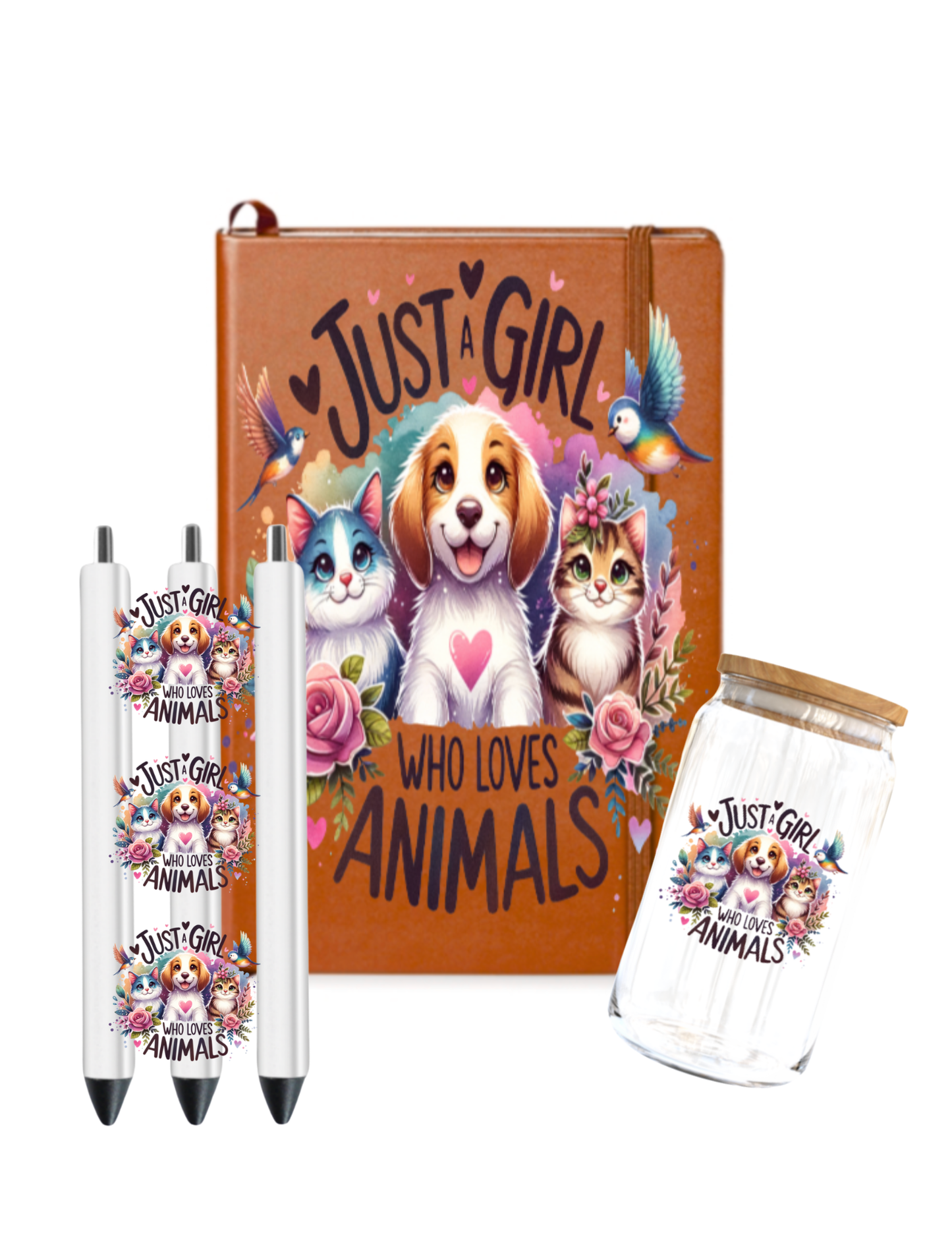 Just a girl who loevs Animals - Journal UV DTF DECAL