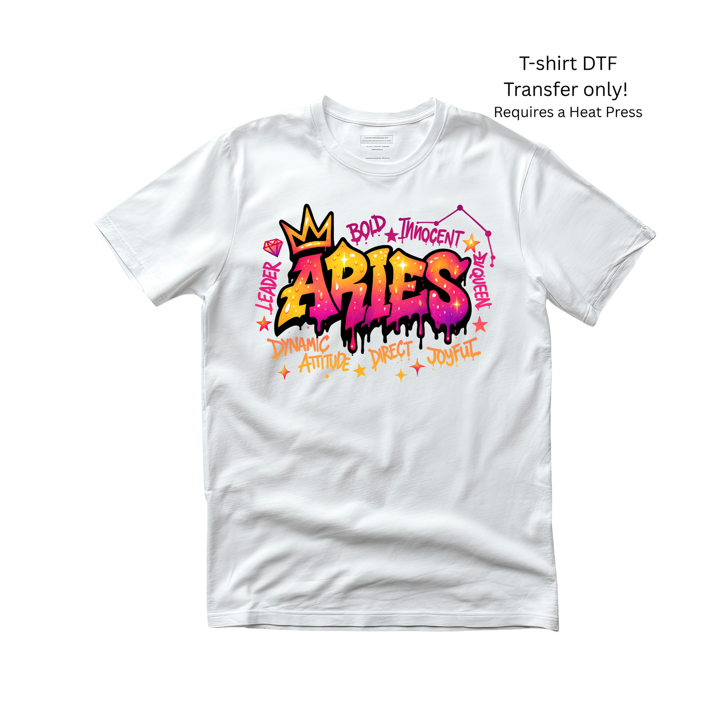 Aries-Zodiac Sign -Dtf Transfer