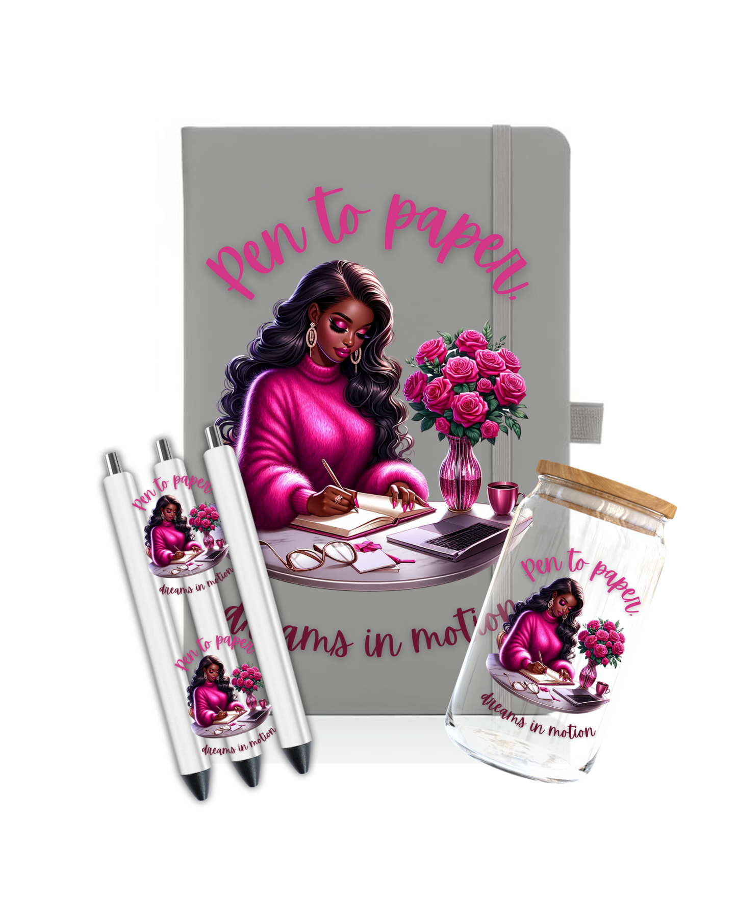 Pen to paper dreams in motion- Journal UV DTF