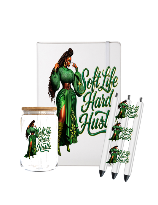 Soft life Hard Hustle - Journal UV DTF DECAL