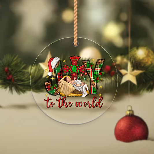 Joy of the world ( White Baby) - Christmas Ornament UV DTF