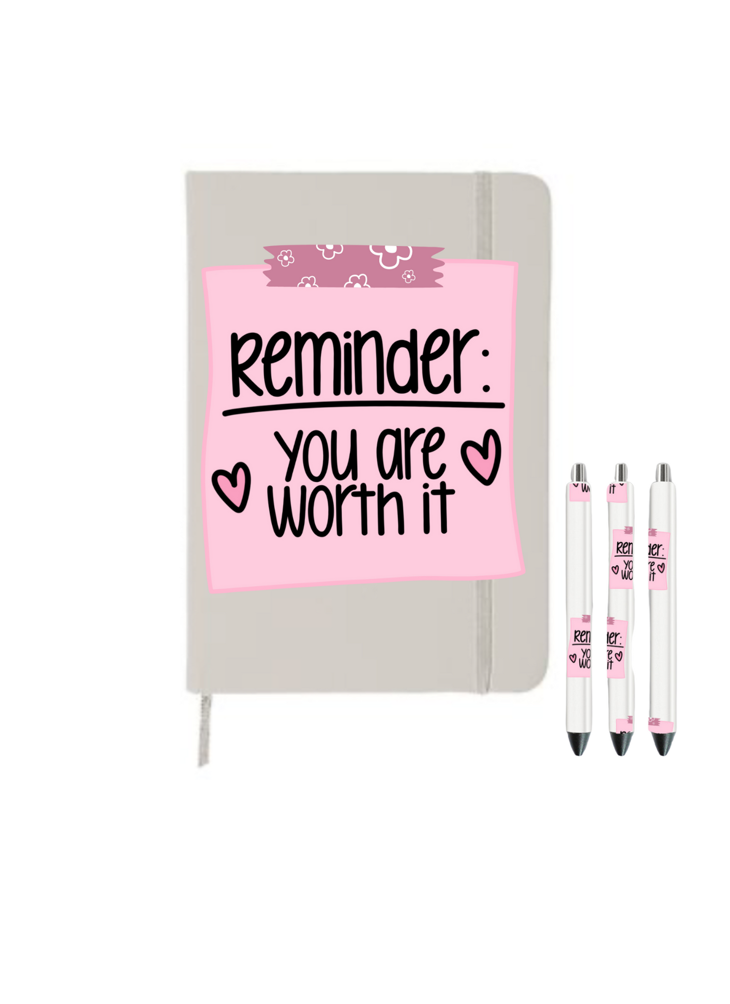 Reminder you are worth it| Journal  UV DTF DECAL