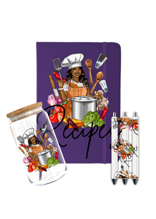Recipes- Black Woman -Journal UV DTF DECAL