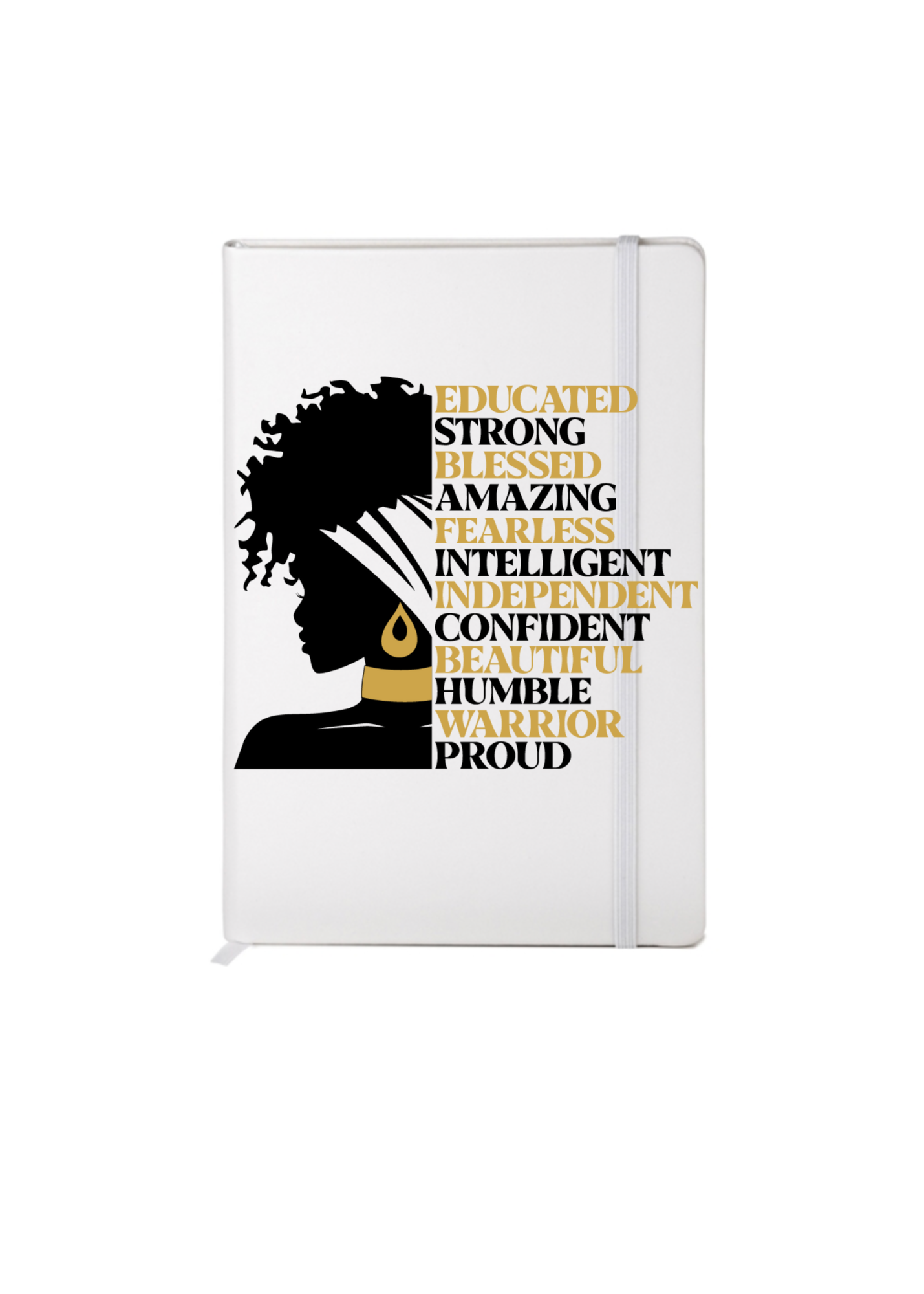 Educated ,Strong, Blessed (Black & Gold FONT-UV DTF
