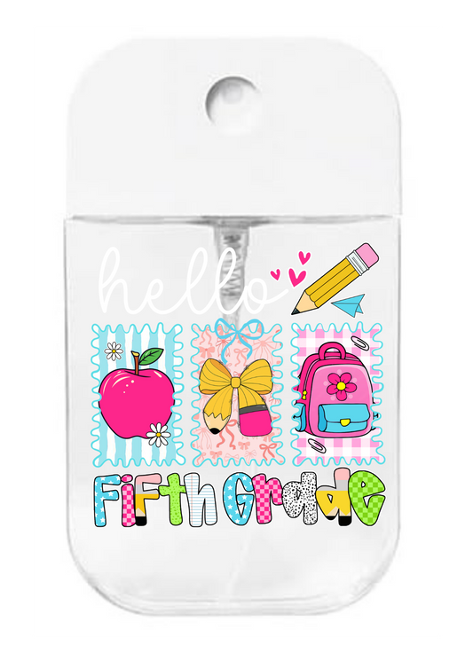 Fifth Grade  (Girly) - UVDTF- Spray bottle Tranfers