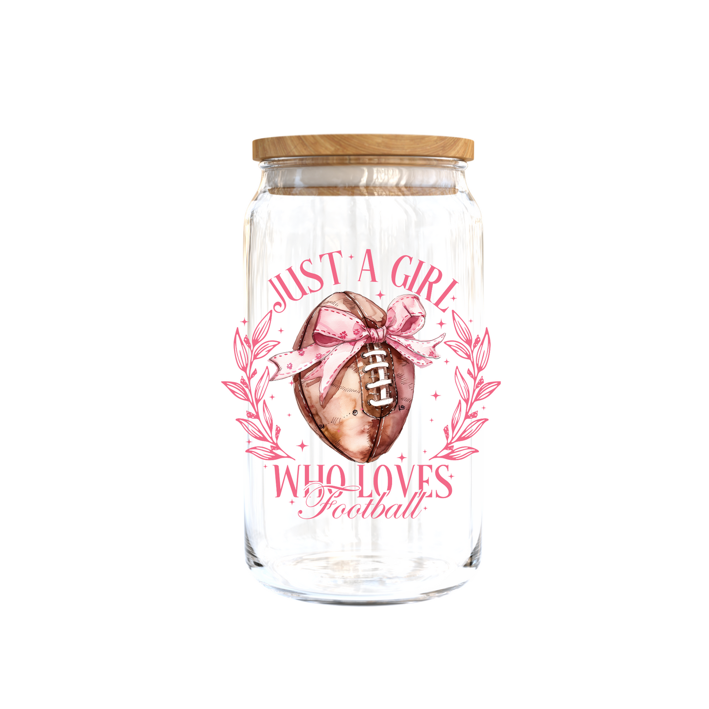 Just a Girl Who loves Football-| UV DTF DECAL 3''(Double Sided image)