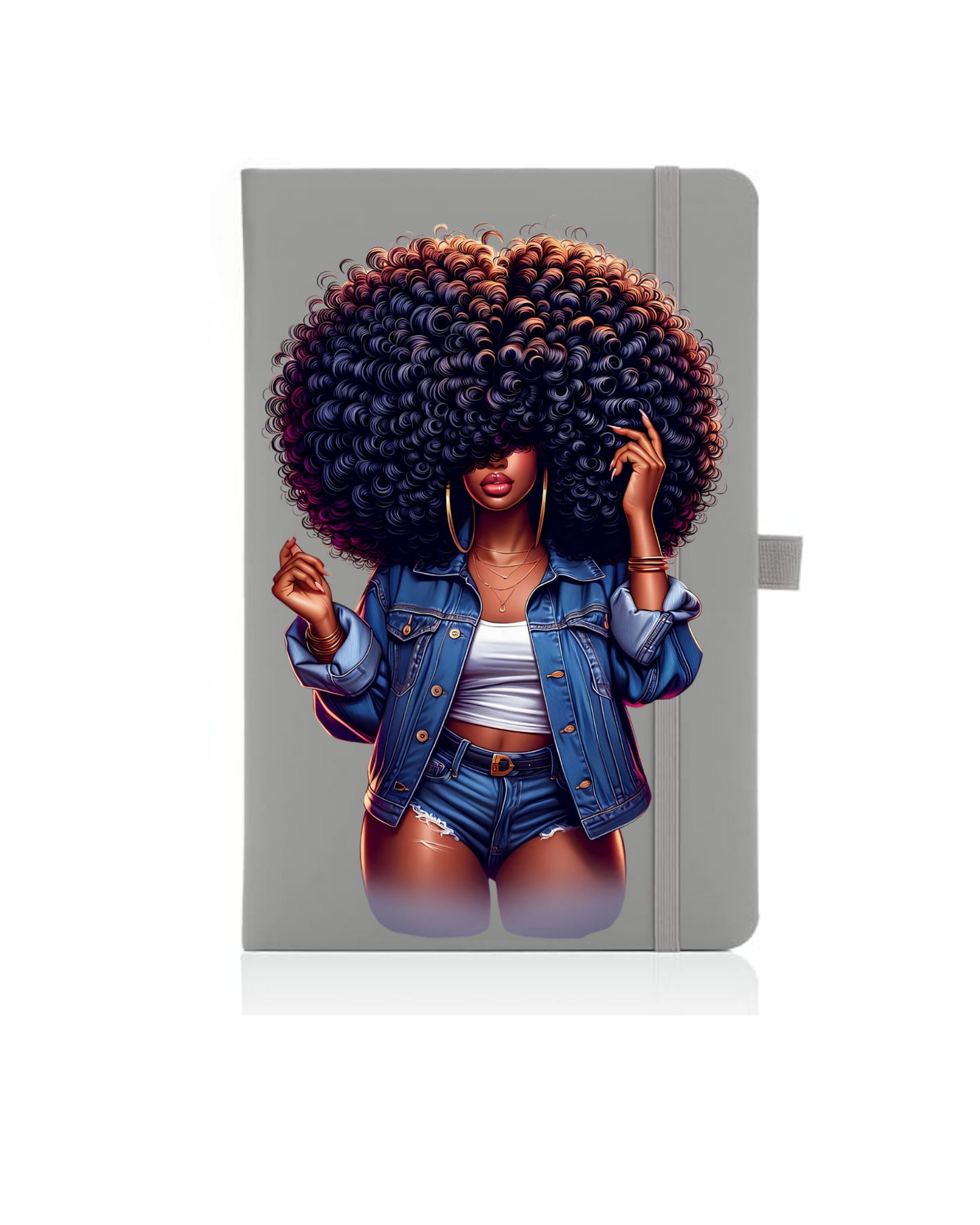 Afro hair, black woman - Journal UV DTF