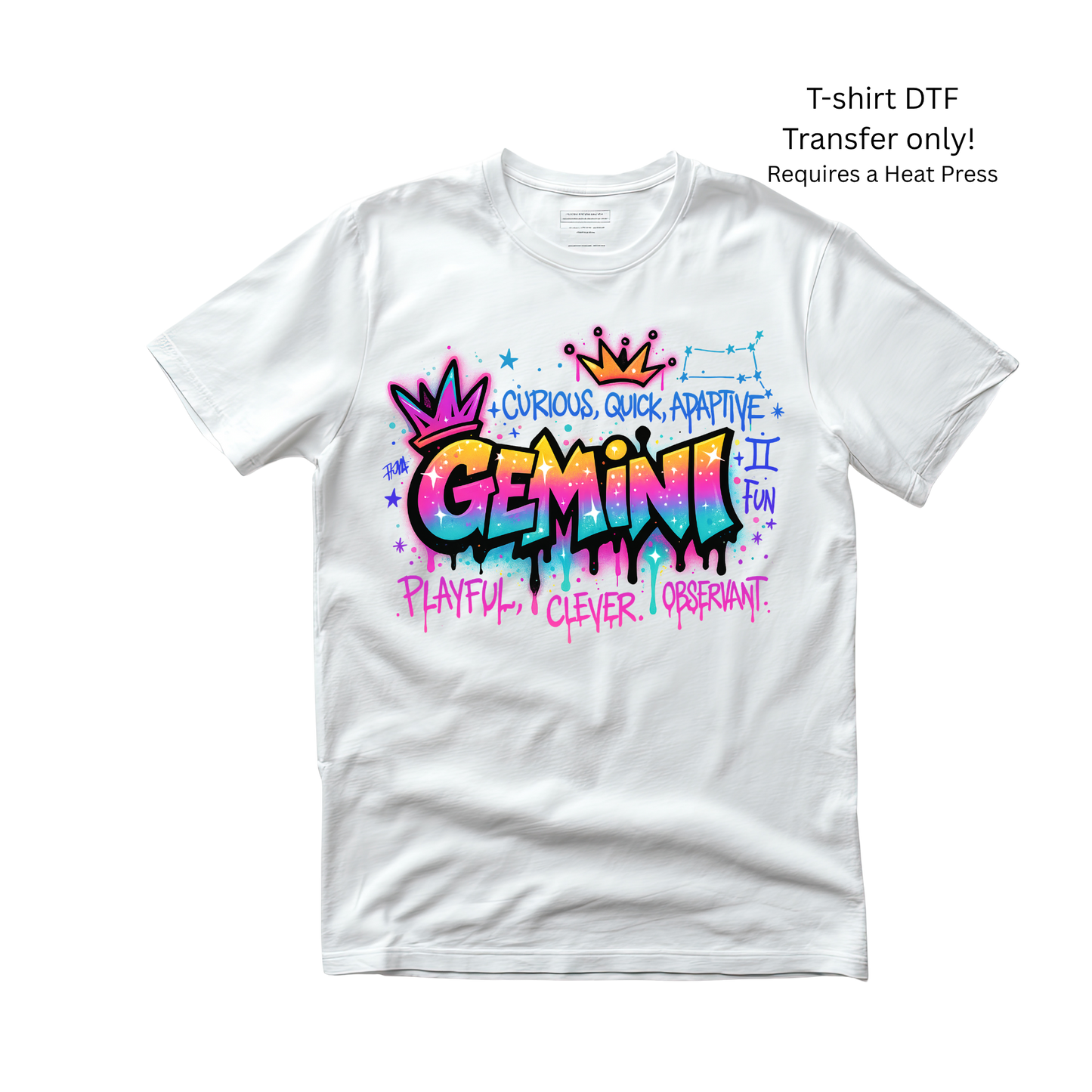 Gemini-Zodiac Sign -Dtf Transfer