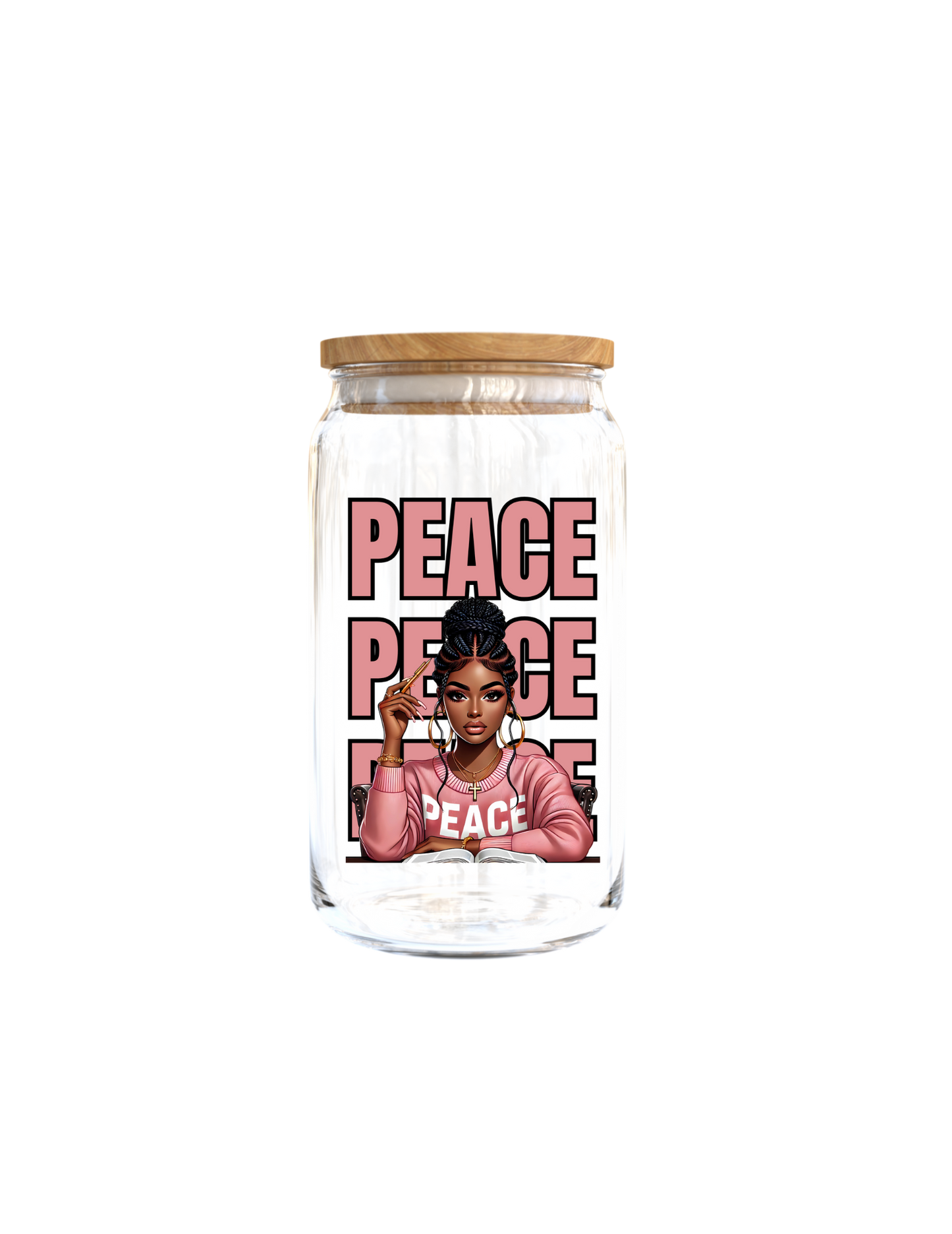 Peace (pink)- Journal UV DTF