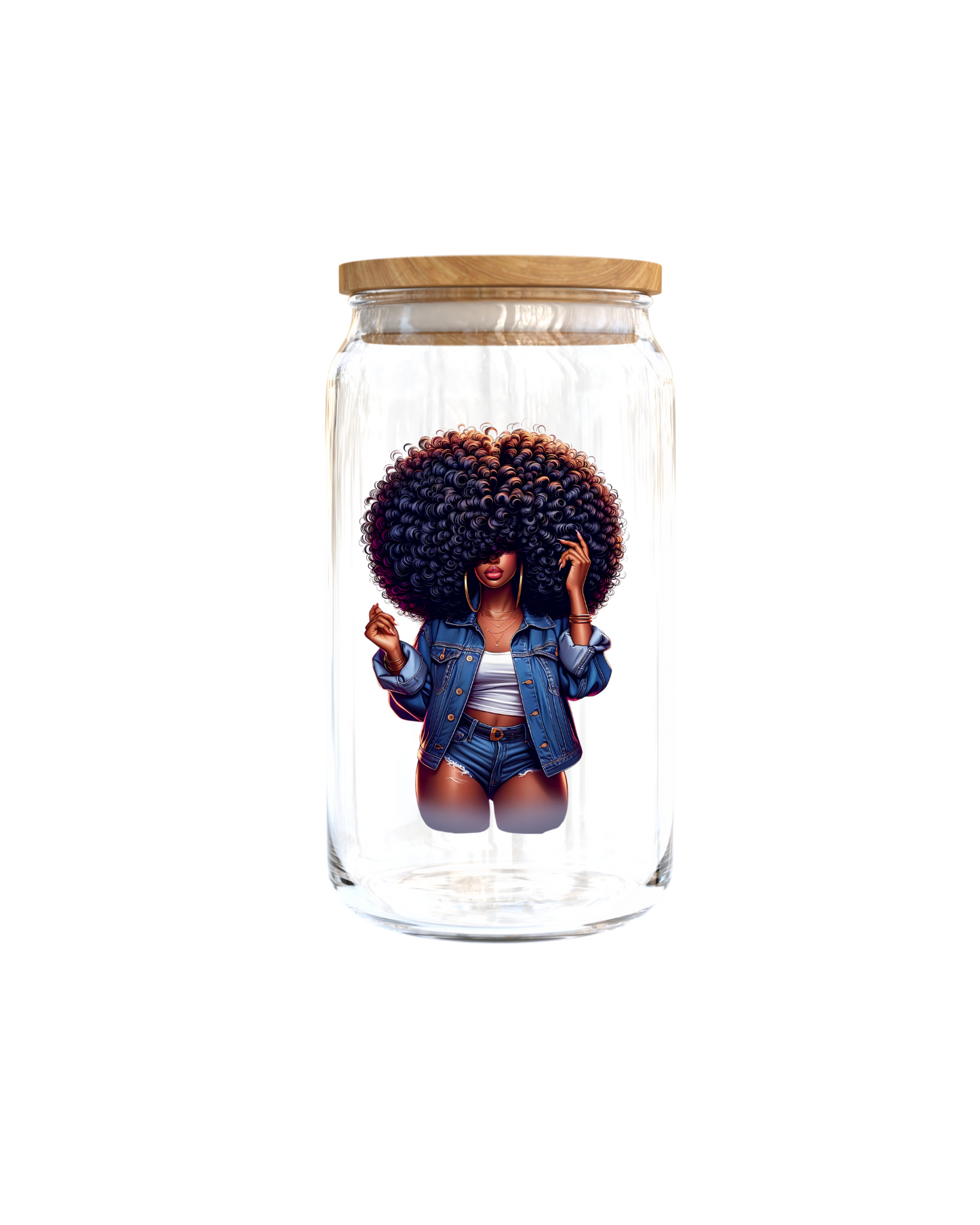 Afro hair, black woman - Journal UV DTF