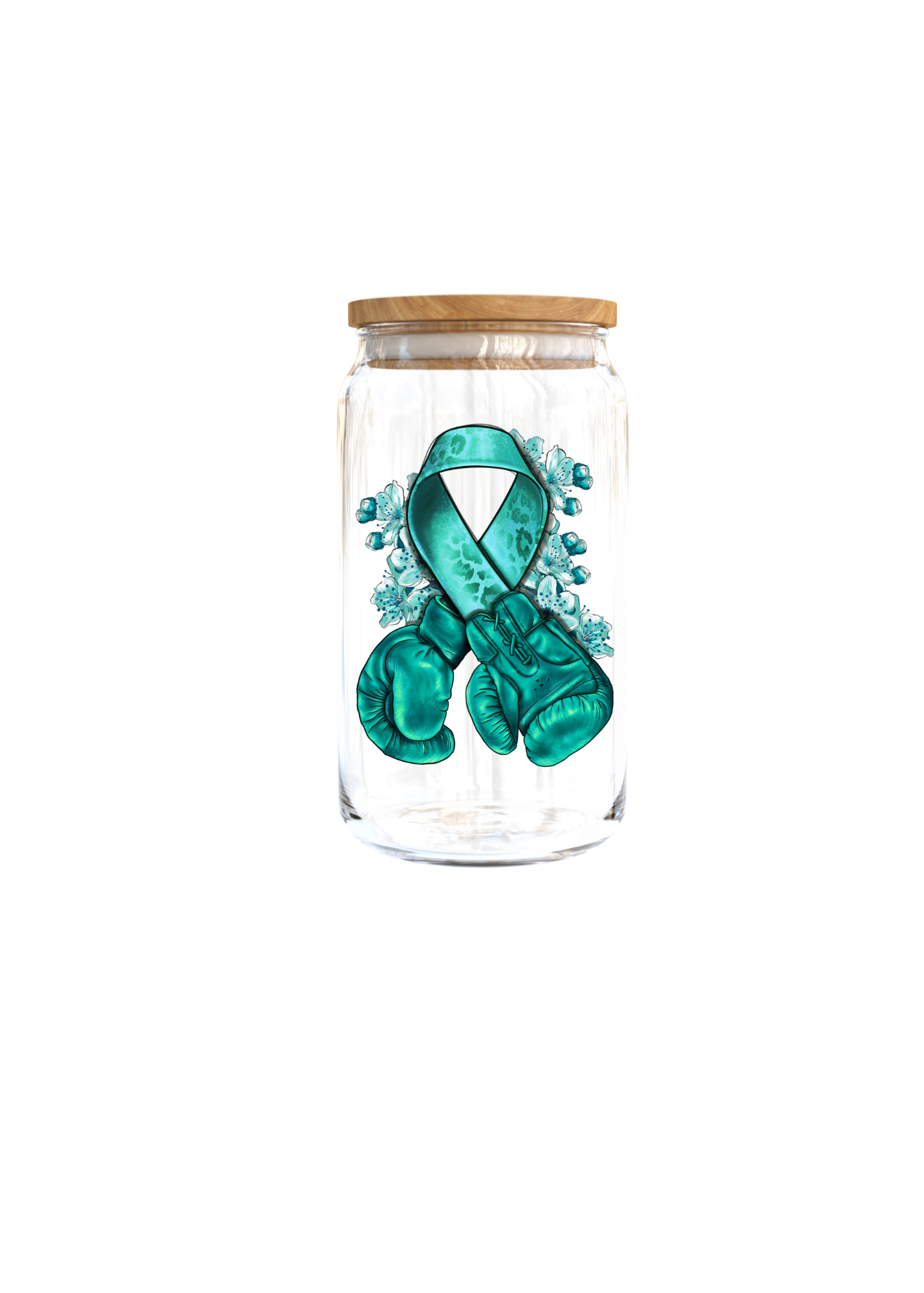 Ovarian Caner teal ribbon  Awareness- Gloves-UV DTF