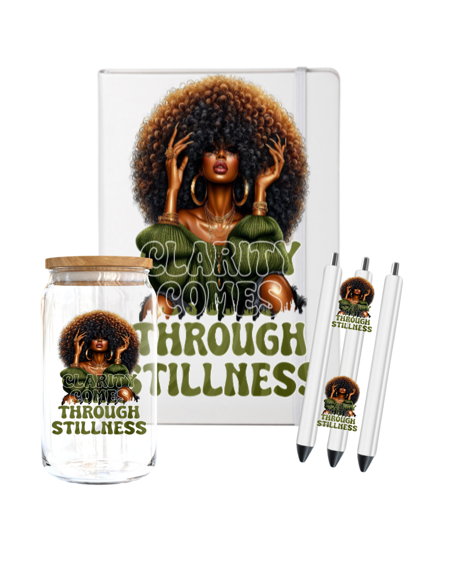 Clarity comes through Stillness -(Melanin inspirational women )  -UV DTF