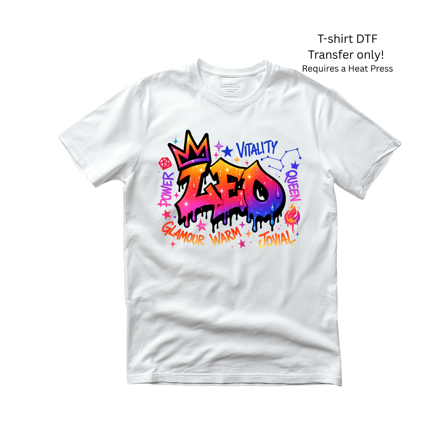 Leo-Zodiac Sign -Dtf Transfer