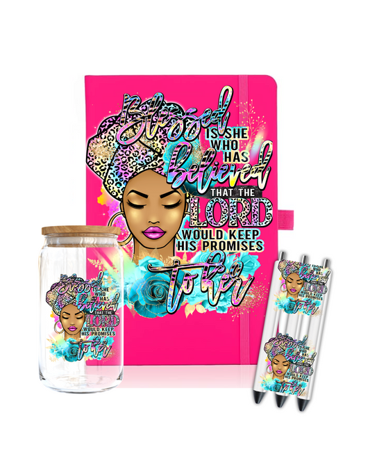 Blessed is she who has believed- Journal UV DTF