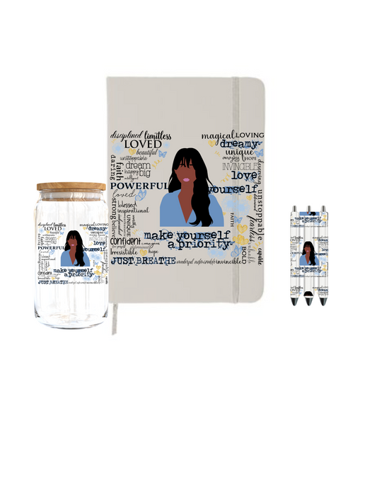 Make yourself a Priority blue shirt bangs ( Black Woman )| Journal  UV DTF DECAL
