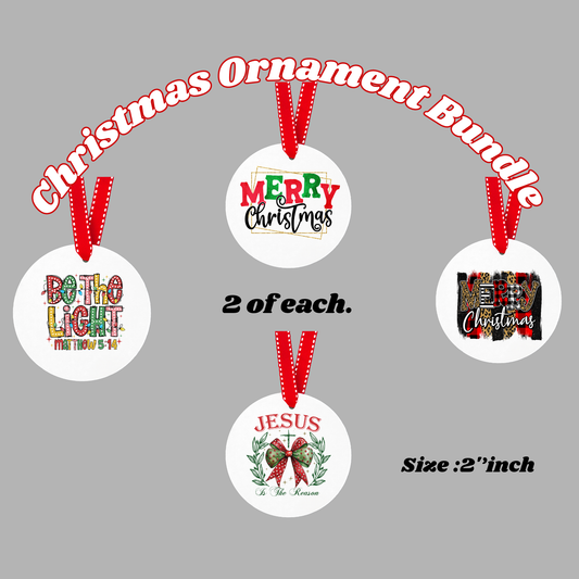Merry Christmas - UV DTF DECAL ORNAMENT BUNDLE