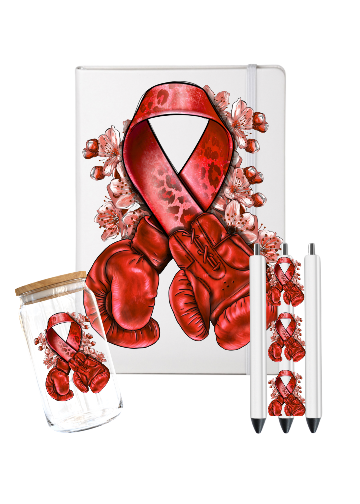 Red ribbon Awareness- Gloves-UV DTF