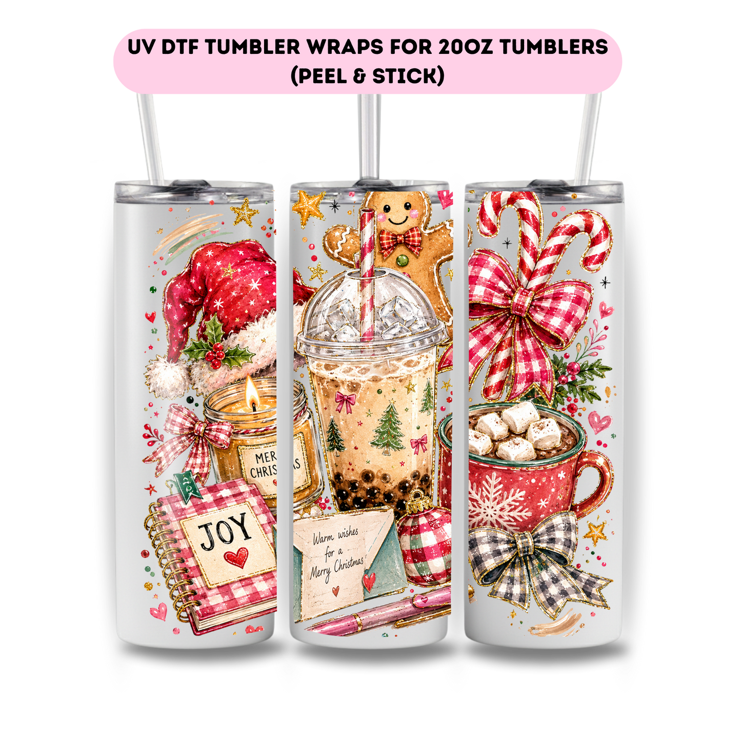 Christmad cheer (Christmas THEME)-FULL WRAP UV DTF DECAL
