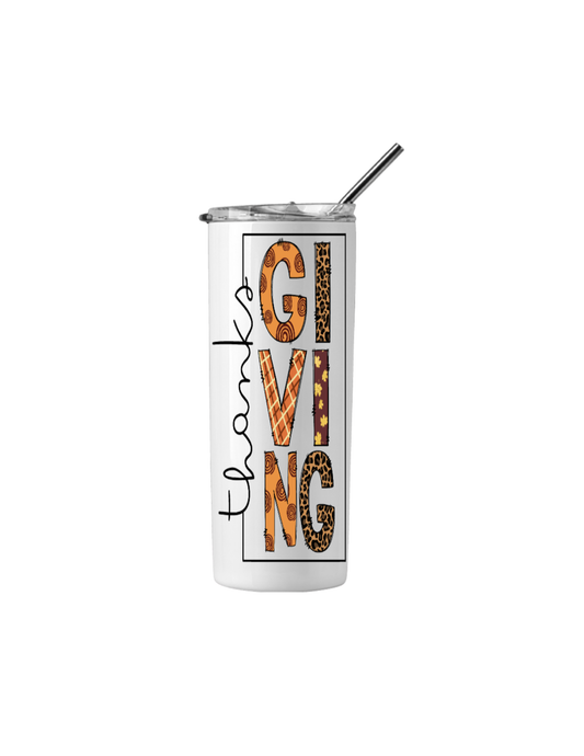Thanksgiving- UV DTF DECAL 5x7 design for a TUMBLER