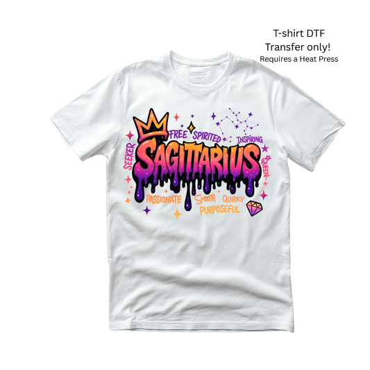 Sagittarius-Zodiac Sign -Dtf Transfer