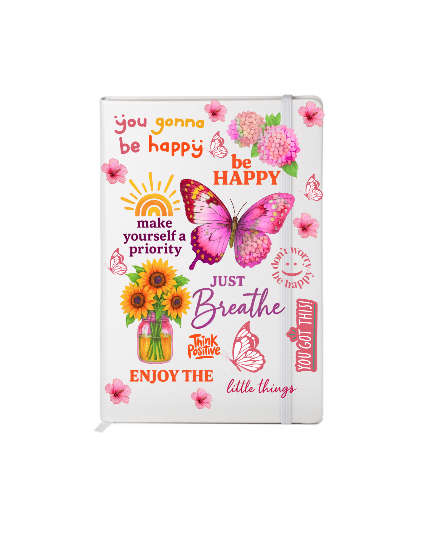 you gonna be happy (pink butterfly )- Journal UV DTF DECAL