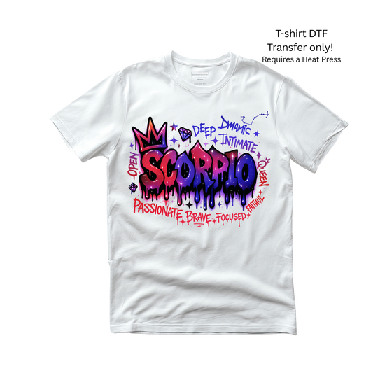 Scorpio-Zodiac Sign -Dtf Transfer