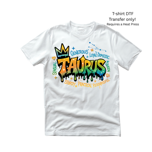 Taurus-Zodiac Sign -Dtf Transfer