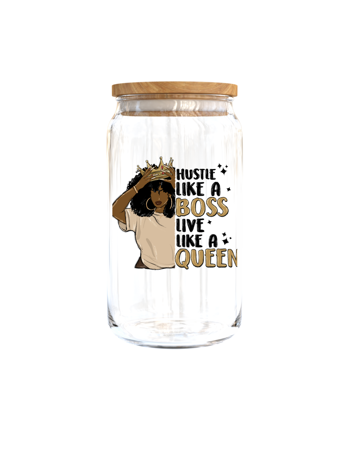 Hustle like a boss live like a Queen- Journal UV DTF DECAL