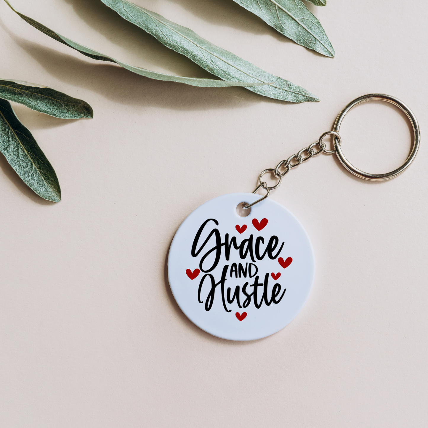 Grace and Hustle -Keychain UVDTF decals