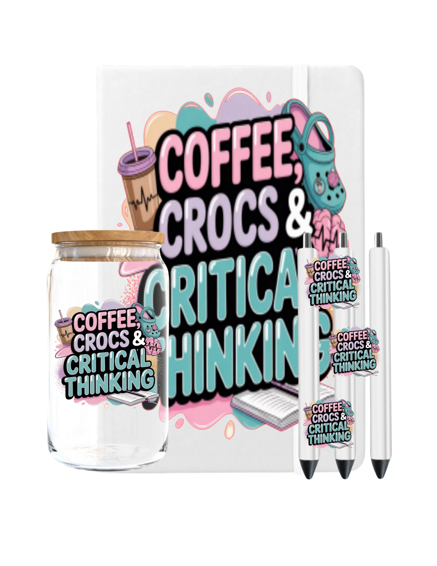 Coffee Crocs & Critical Thinking-UV DTF