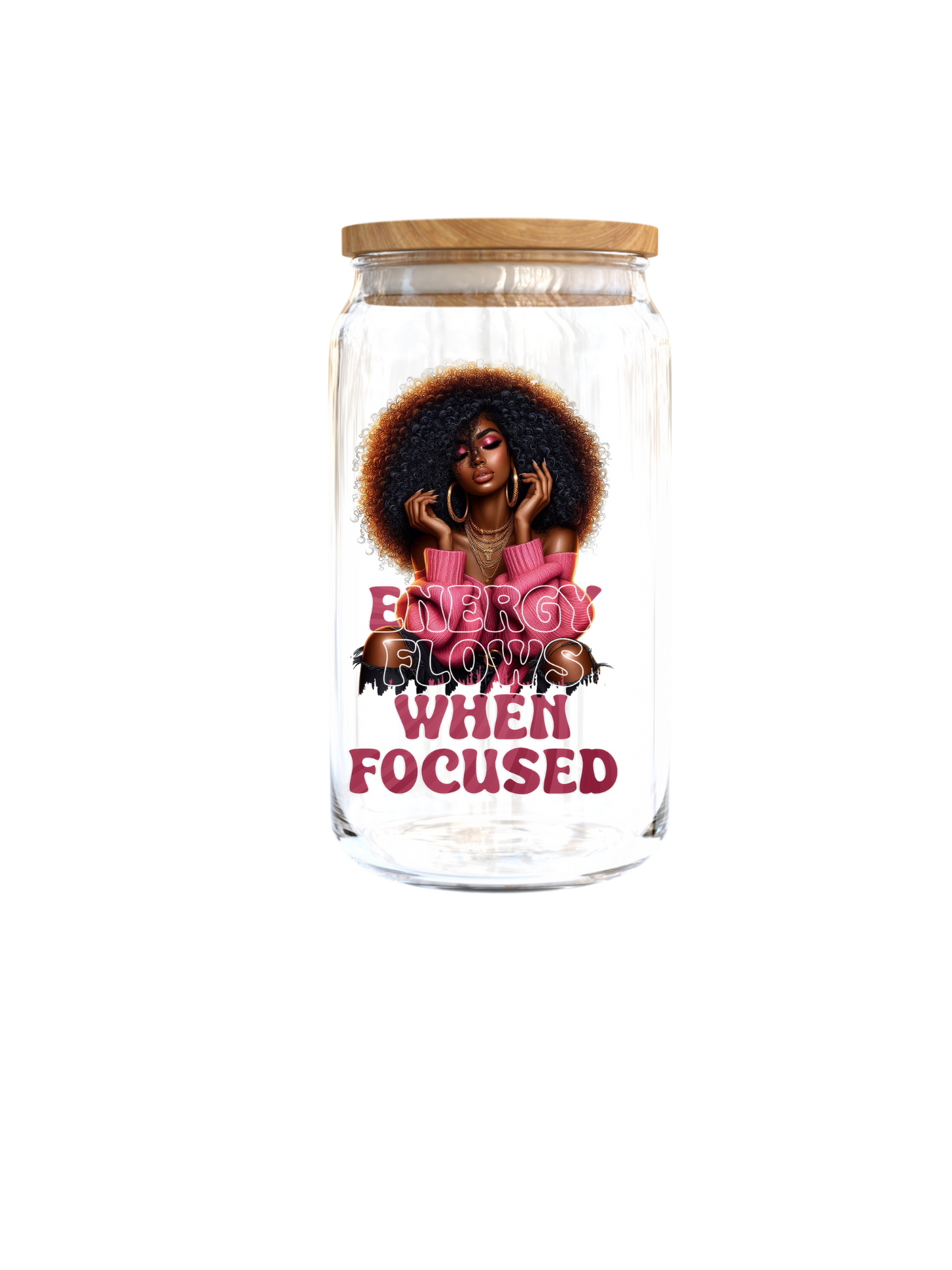 Energy flows when focused -(Melanin inspirational women )  -UV DTF