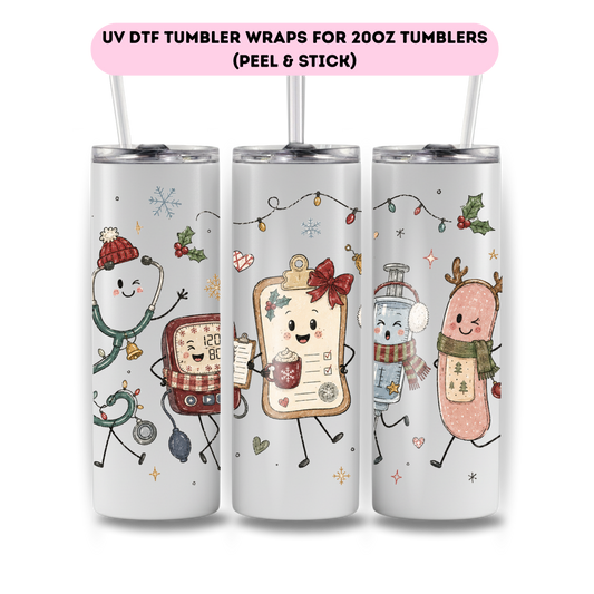 Medical Field ( Christmas theme) -FULL WRAP UV DTF DECAL