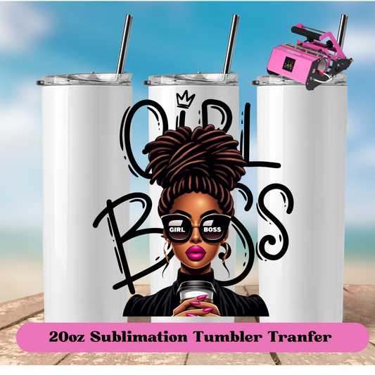 Girl Boss-20oz Skinny Tumbler  (NOT A WRAP)