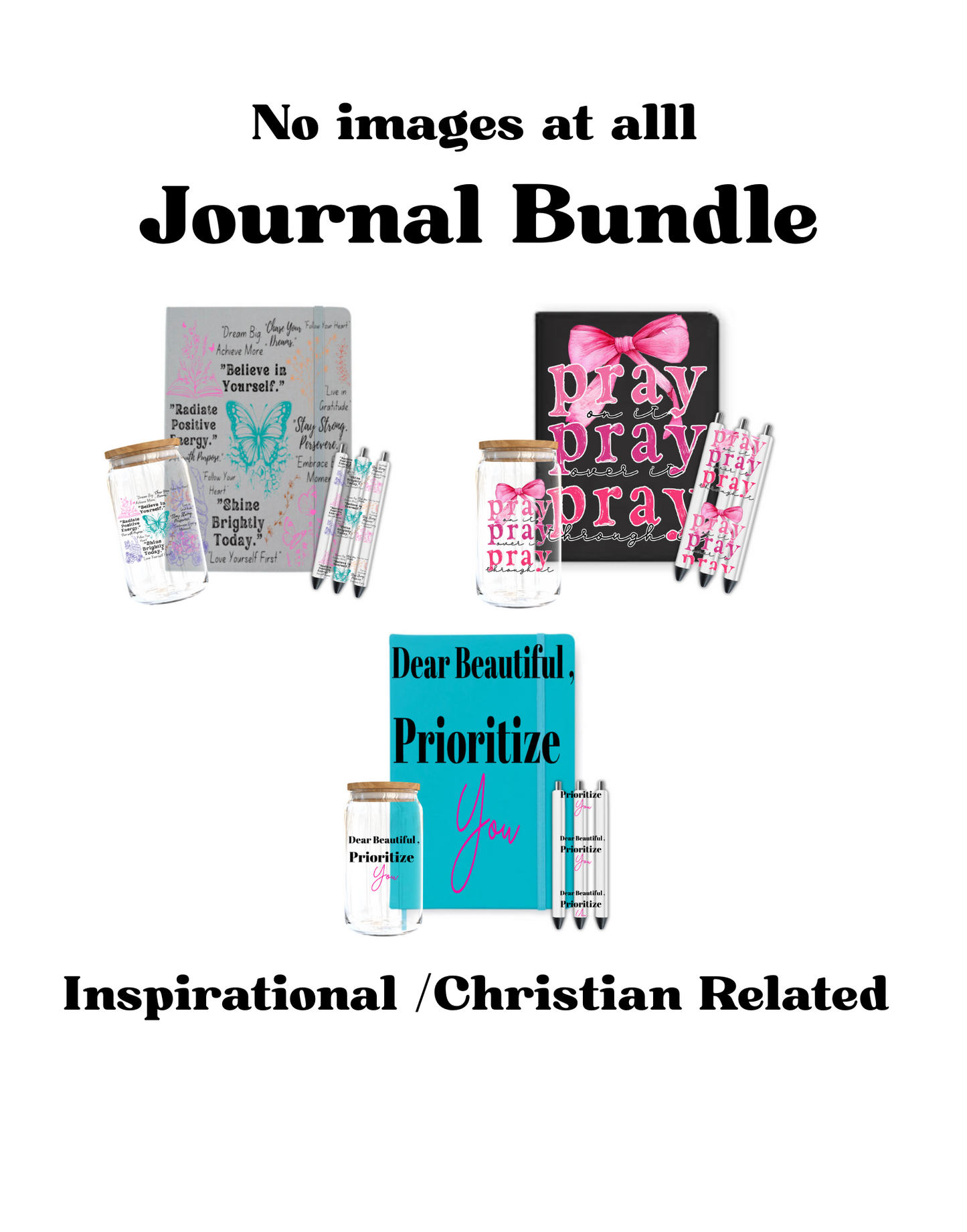 Mystery Christian & Inspirational UV DTF Decals Bundle – Cup, Journal & Pen Transfer
