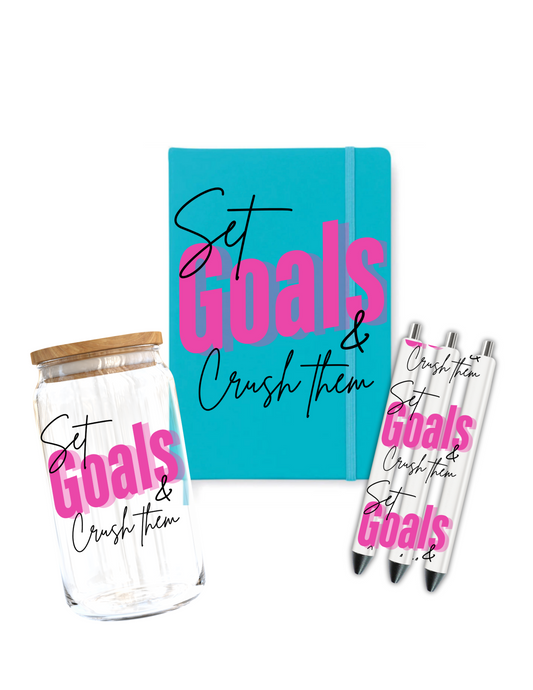 Set goals & crush them-Journal UV DTF DECAL