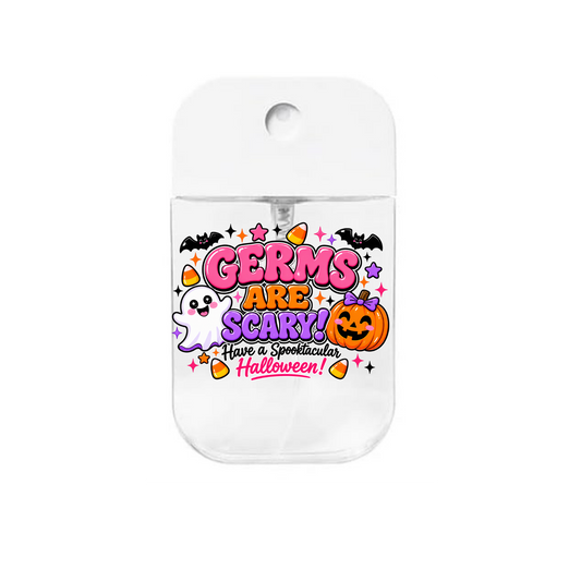 Germs are Scary have a Spooktacular Halloween-UVDTF- Spray bottle Tranfers
