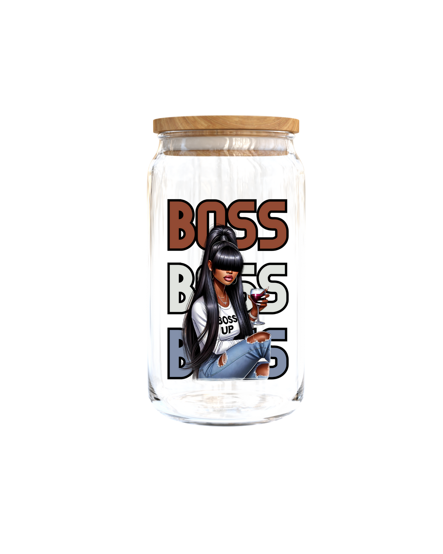 Boss -brown font with bands- Journal UV DTF