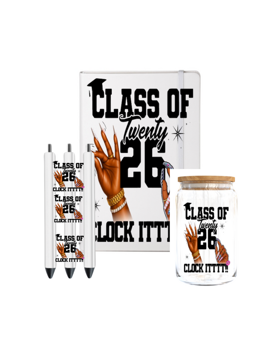 Class of Twenty 26 Clock it - Journal UV DTF DECAL