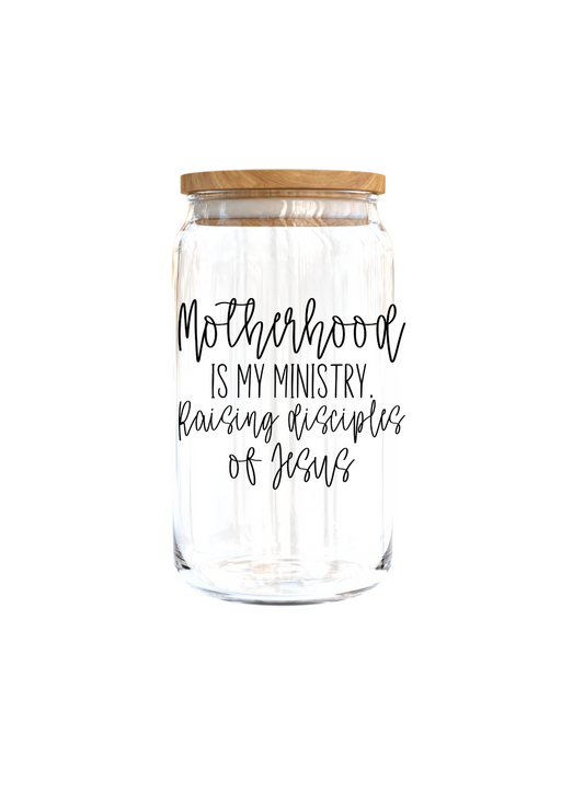 Motherhood is my ministry raising disciples of Jesus| UV DTF DECAL 3''(Double Sided image)