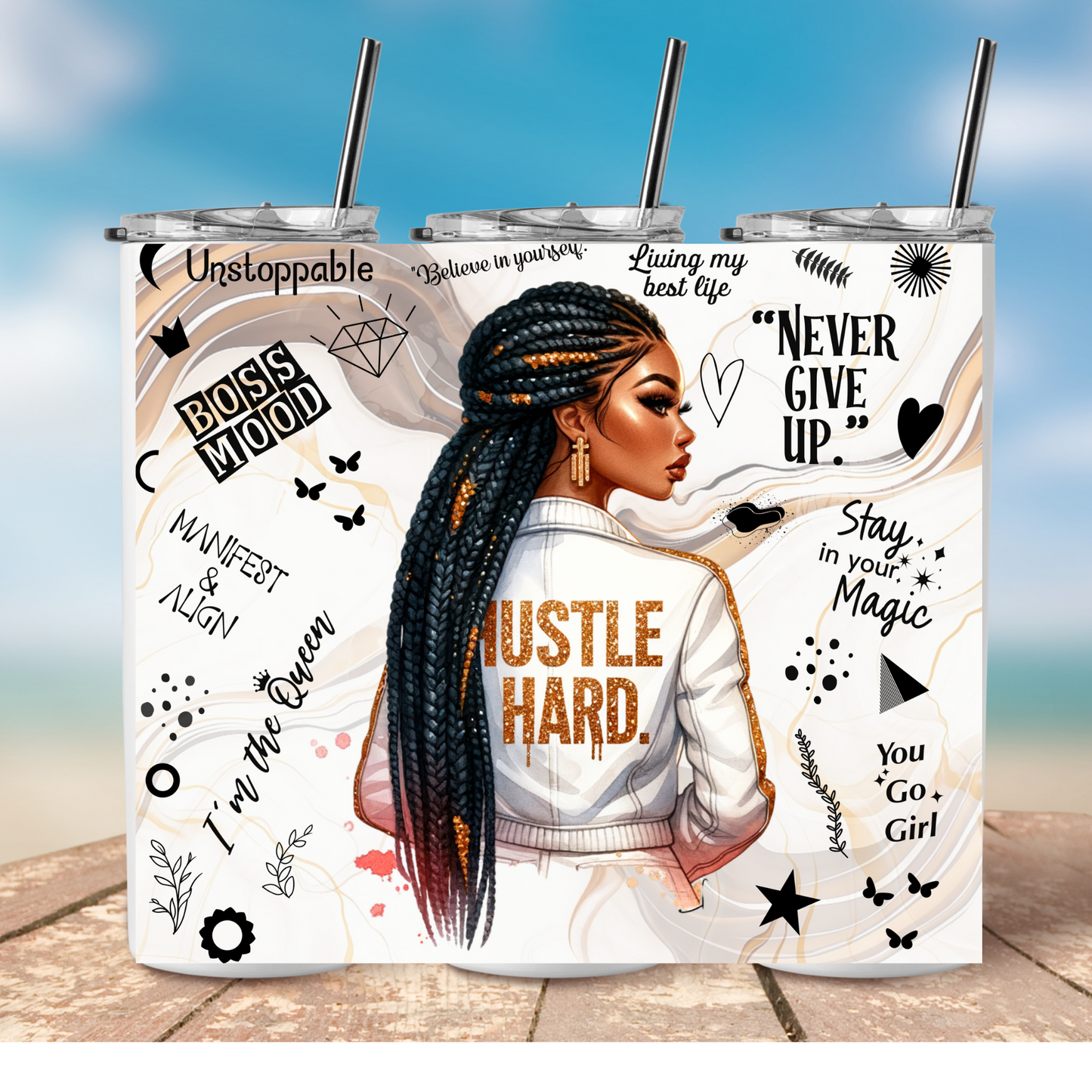 Hustle Hard -20oz Skinny Tumbler